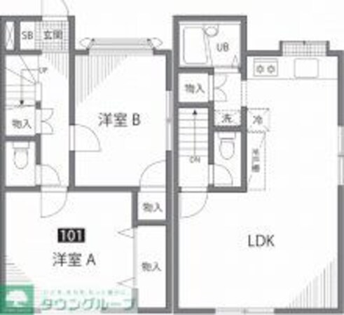 グローヴハウスNORTH棟の物件間取画像